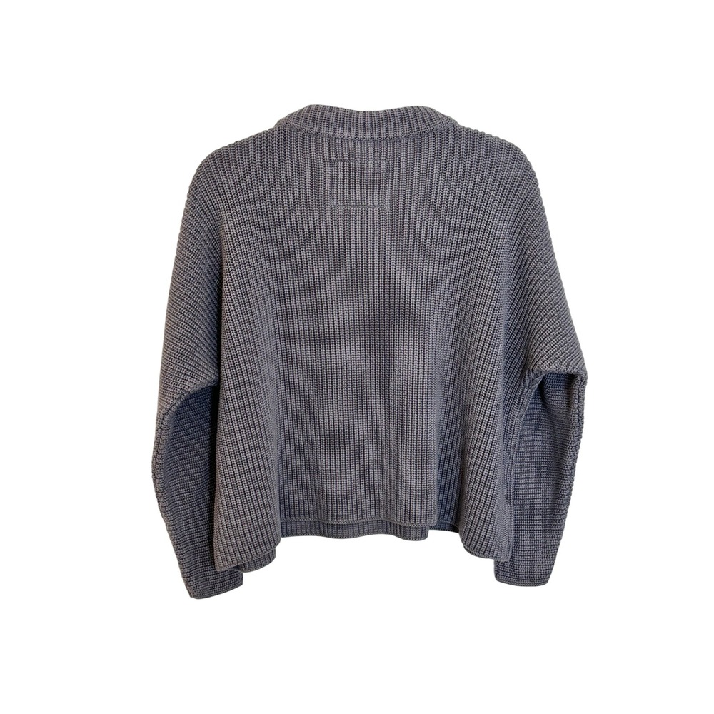 Frank & Eileen Mendocito Classic Pullover Sweater M Grey Cotton Boxy Crew Neck - Picture 2 of 8